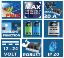 Regulator ładowania WR30-PWM - RMS Polska